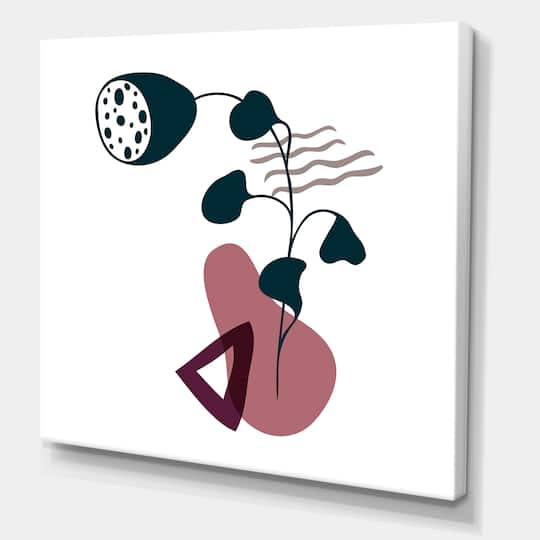 Designart - Elementary Shapes With Abstract Flowers Plants V